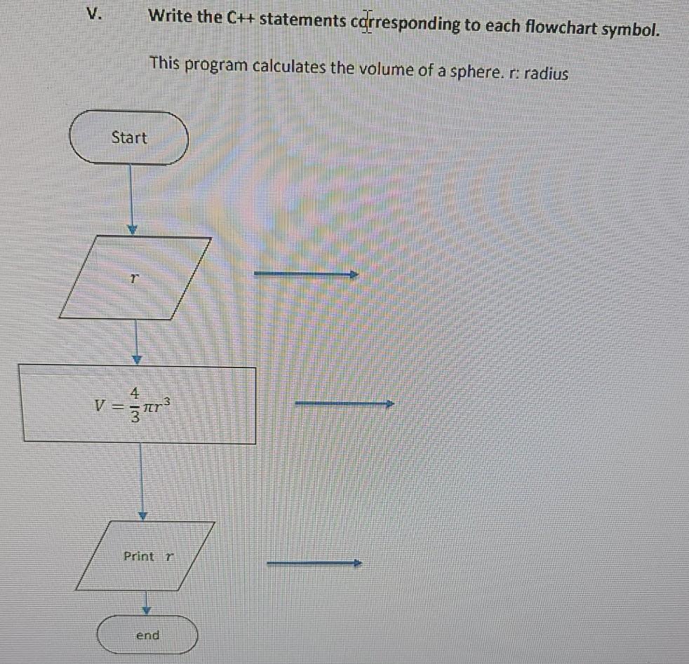  Write the CH statements corresponding to each flowchart symbol. This program