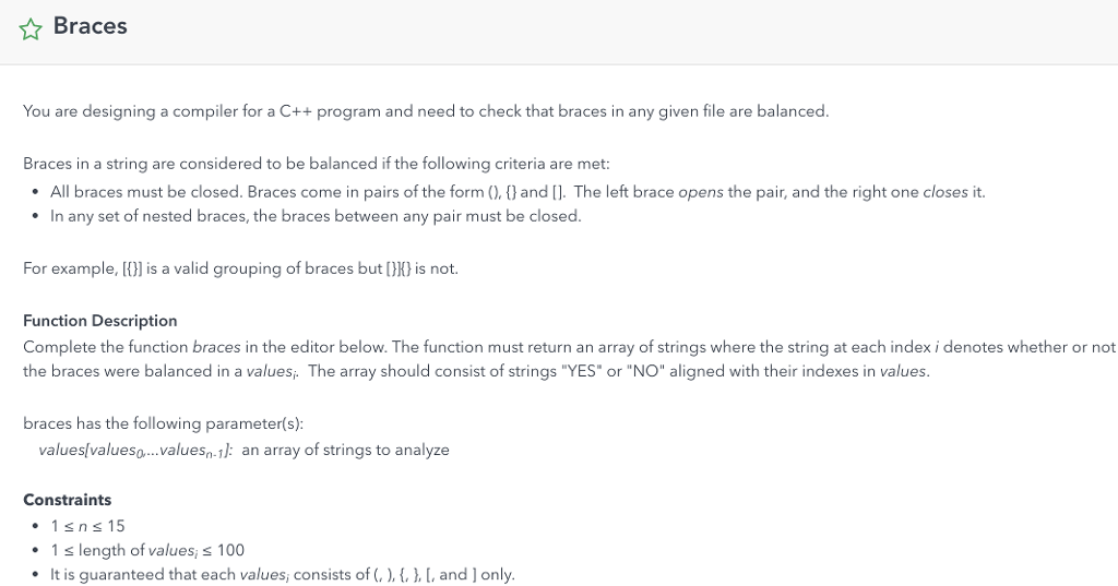Please help complete the following code for lines 24-28 Braces You are
