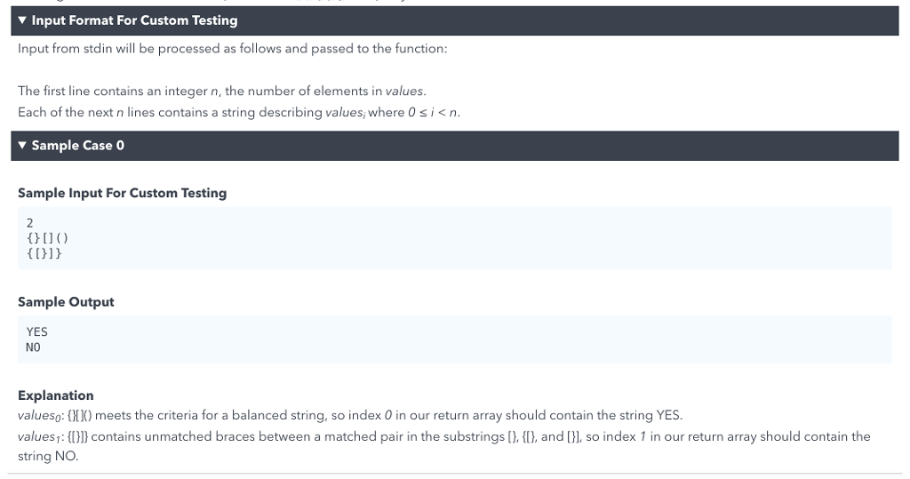 designing a compiler for a C++program and need to check that braces