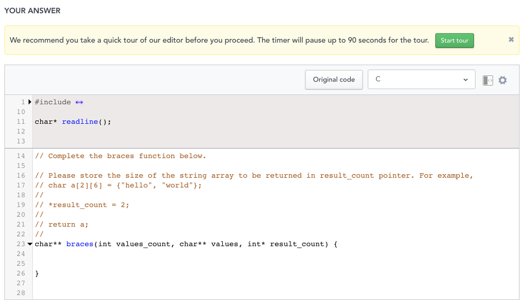 in any given file are balanced Braces in a string are considered