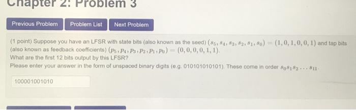  please show the process. Chapter 2: Problem 3 Previous Problem Probler