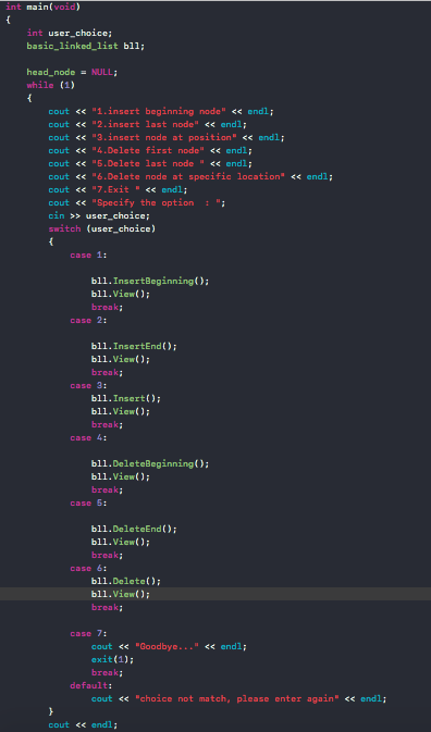 Using C++, create a singly linked list having 5 nodes when instantiated.