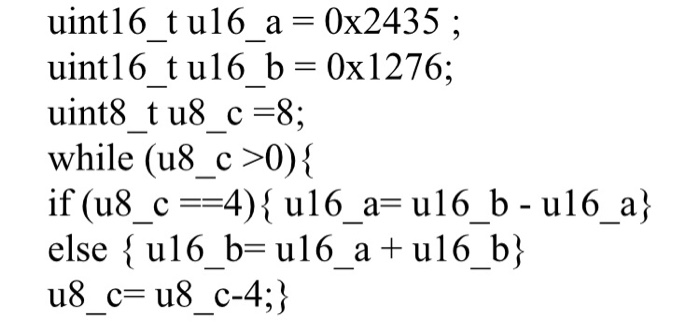  Q1: Convert the follwing C code to assembly code by using