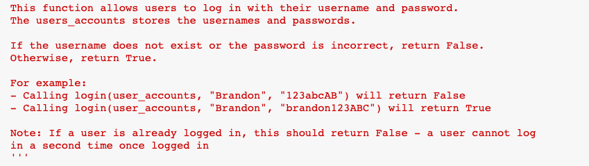 implement functions related to File I/O and dictionaries. User information will be