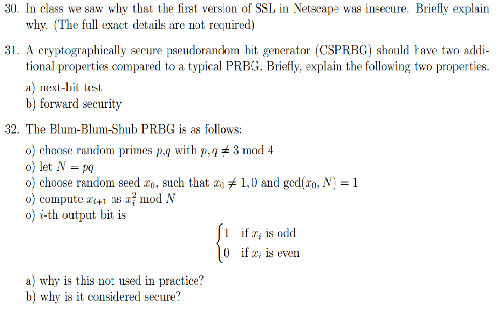  30. In class we saw why that the first version of