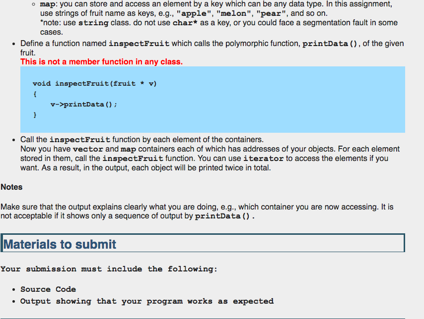 .Parent class: fruit o has these member variables protected string producing_area I1