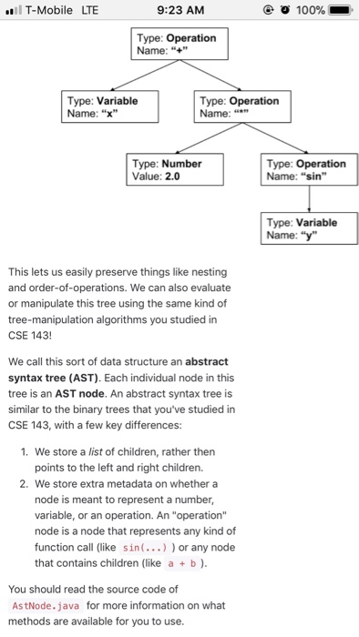 to add the two childrenNodes after the "+" operator node. Can somebody
