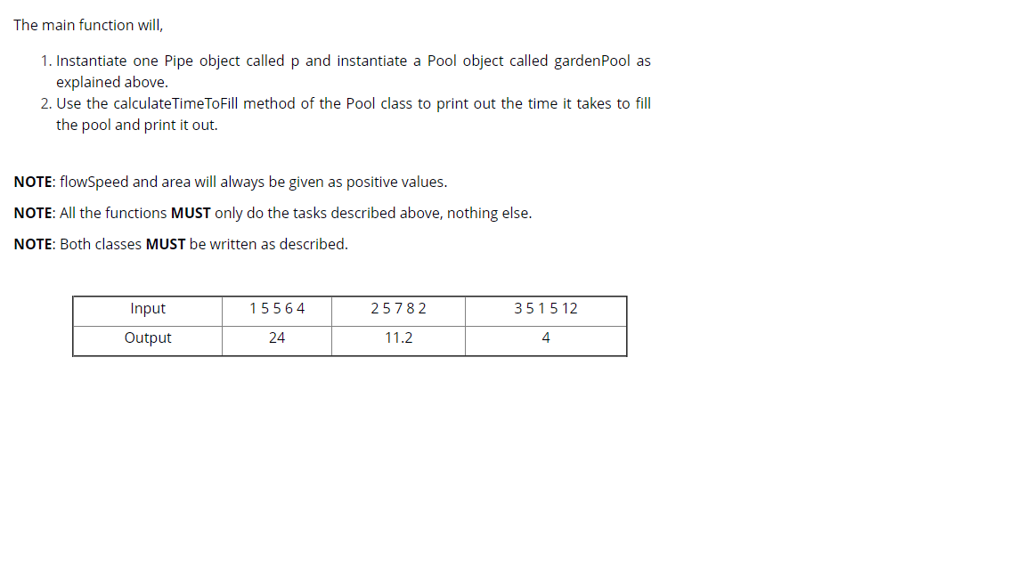 described below. Then, write a main function that reads the flowSpeed and