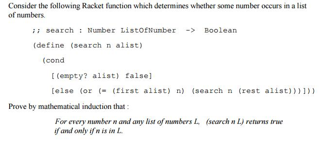 Consider the following Racket function which determines whether some number occurs