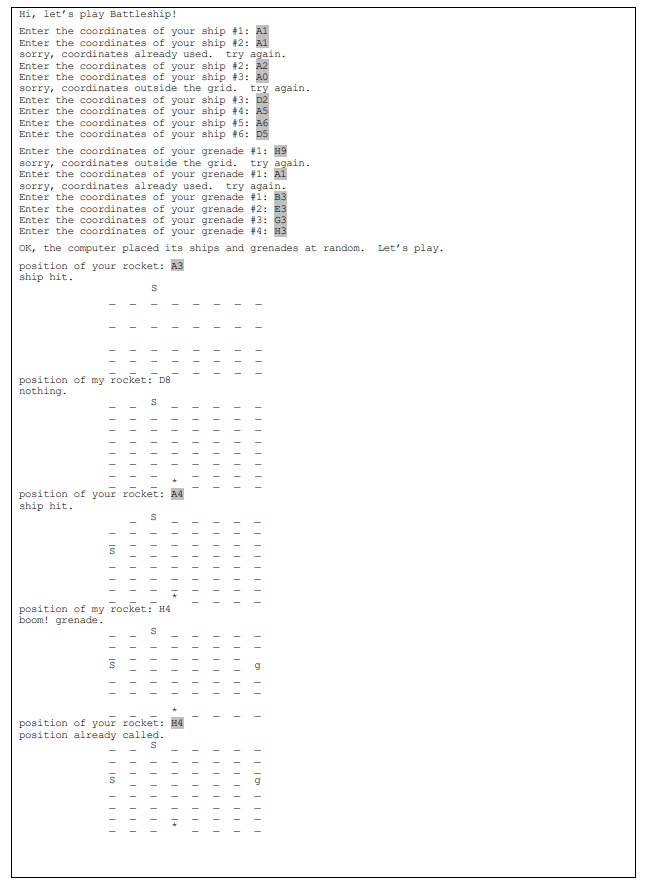 Our simplified version of the game will be played on a single