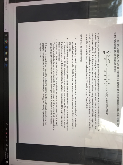  Using matlab For this week's ICA, we will be looking at