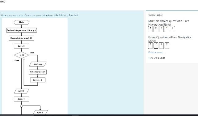  ING Write a pseudocode for Ccodearogram to implement the following flowchart