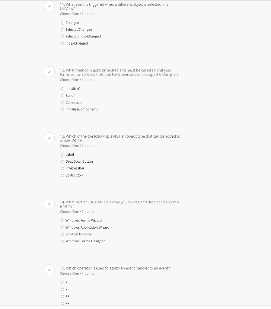  11. What event is triggered when a different object is selected