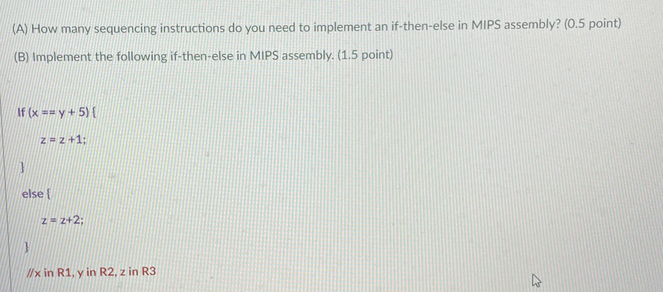  (A) How many sequencing instructions do you need to implement an
