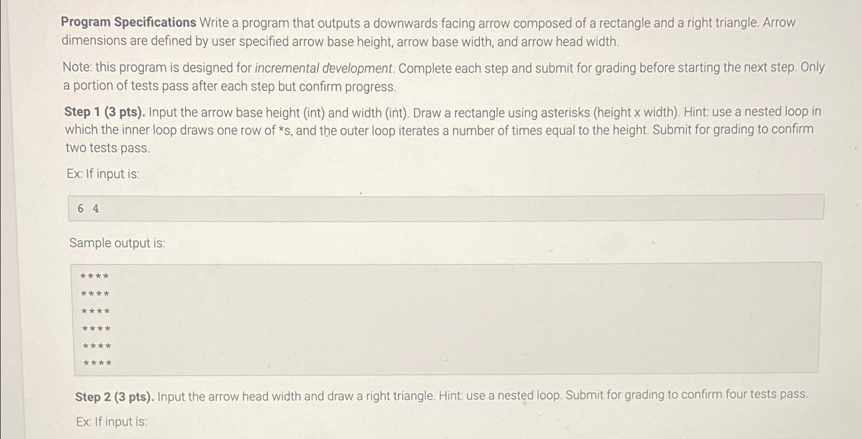  In C++ Program Specifications Write a program that outputs a downwards