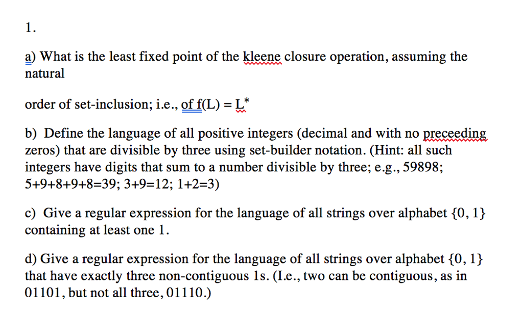 Computer Science - Automata Help Do 1a, 1b, 1 c, 1d. Please
