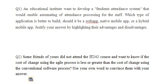 * no hand writing only computer * explain more with examples Q1)
