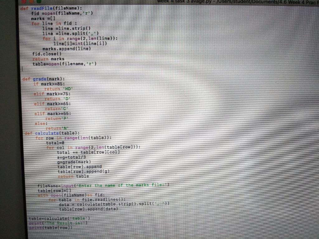 The task 3a , please read my python code . Run the
