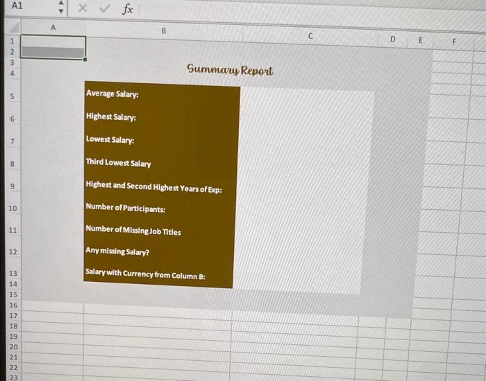 Insert in Cells A1 and A2 respectively the current date and time