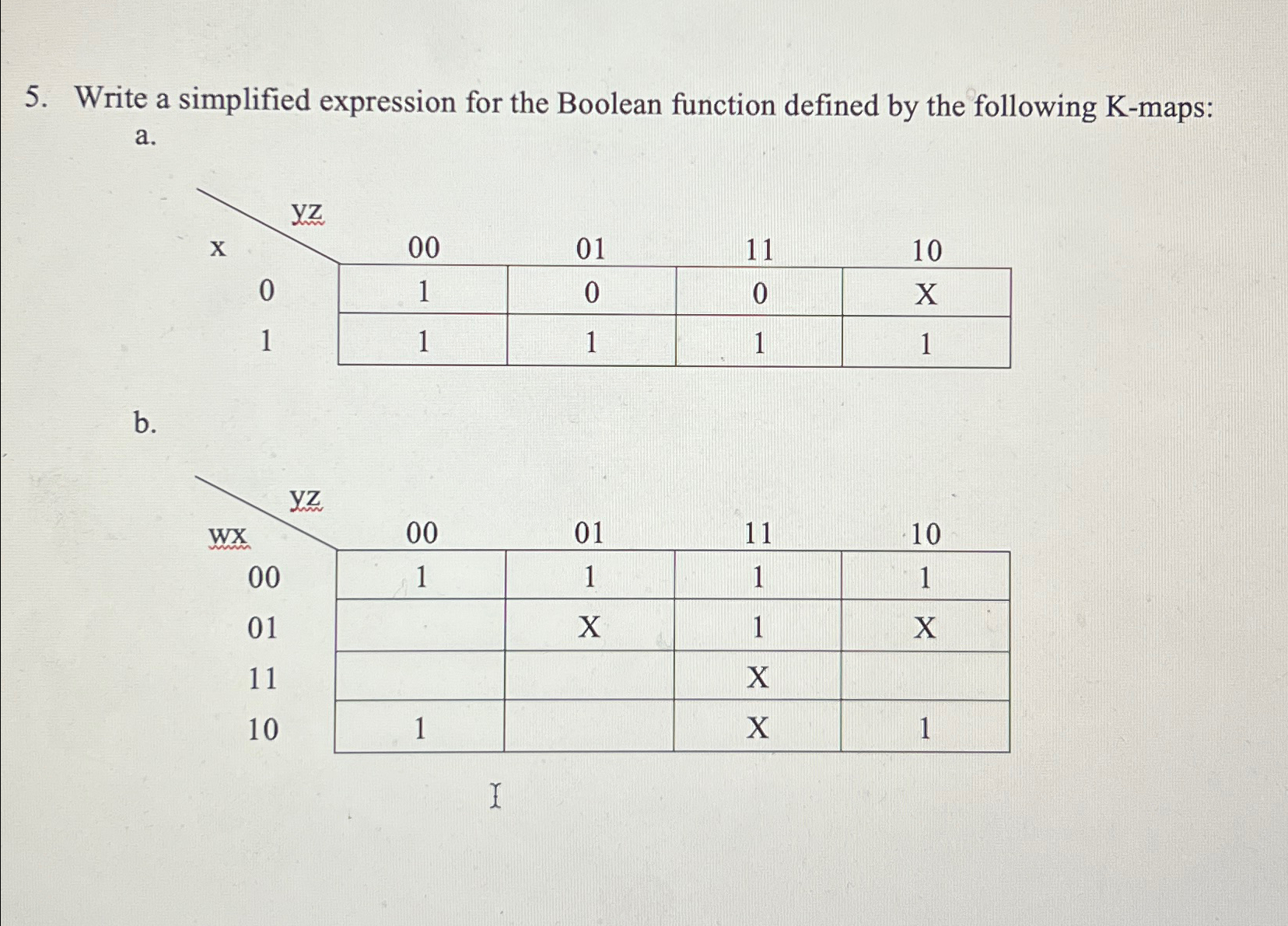  Write a simplified expression for the Boolean function defined by the