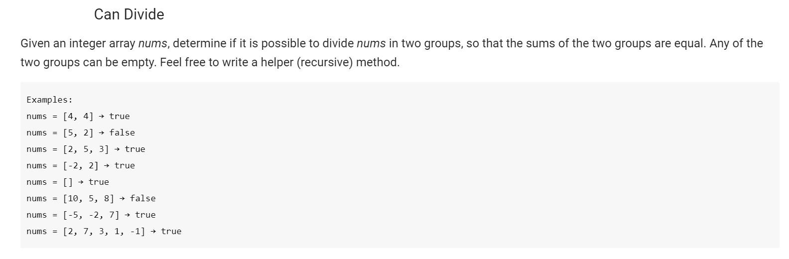  Make it recursive PLEASE. (Python) DON'T CHANGE THE METHOD. Can Divide