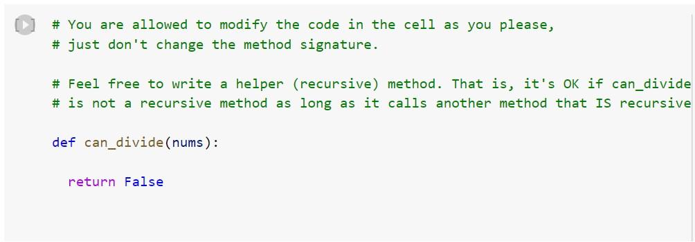 Given an integer array nums, determine if it is possible to divide