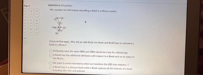 SQL Questions please! Question w 110 points Wo comider the ERD below