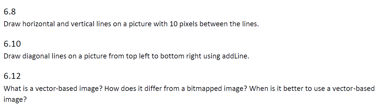 Solve Using Python: 6.8 Draw horizontal and vertical lines on a picture