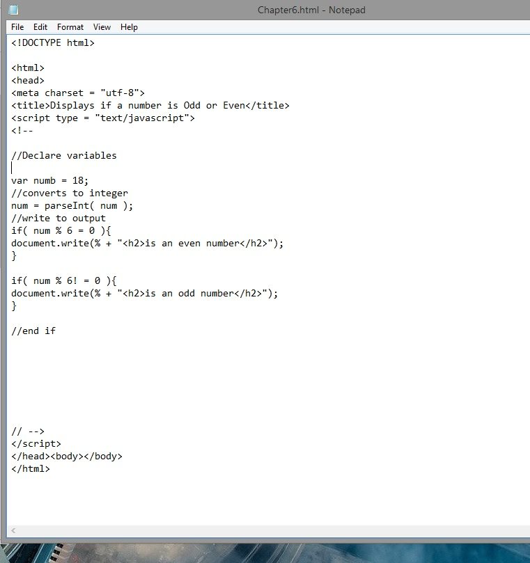 Im trying to write a script that reads an integer and outputs