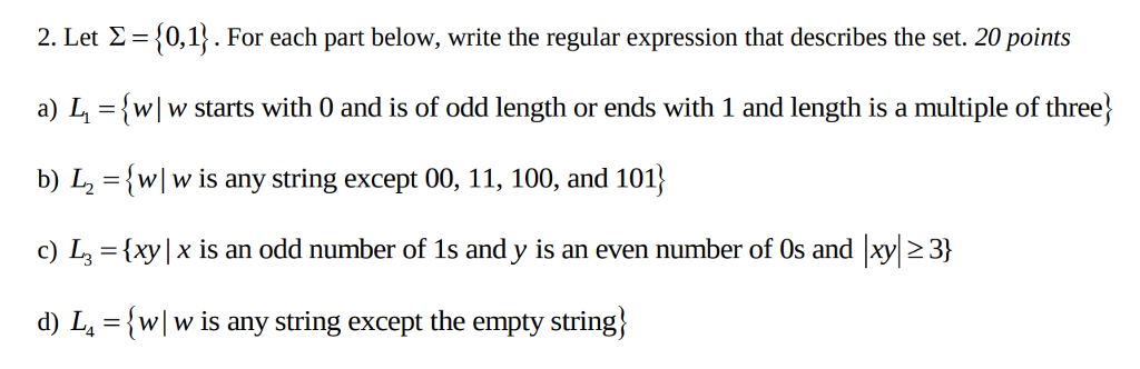  2. Let 2 10,13. For each part below, write the regular