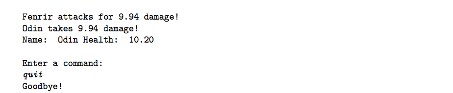 a battle game between a player and a monster. Your code for