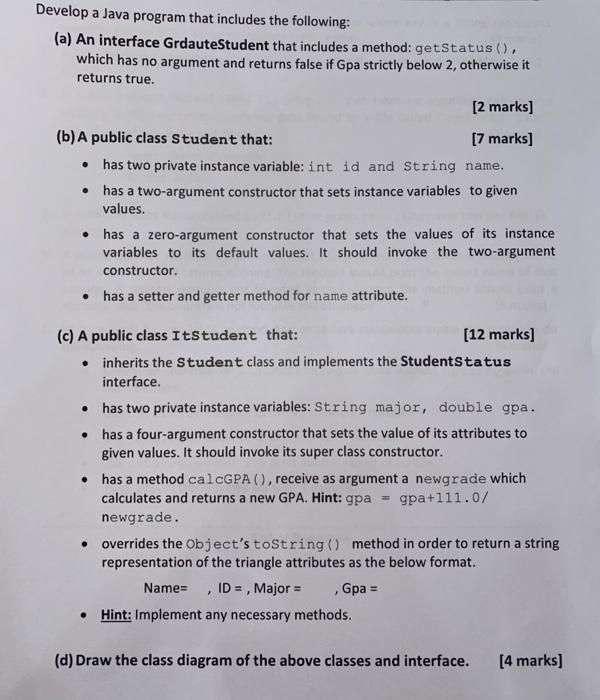 Write Java program Write Java program and following the Questions below: Develop