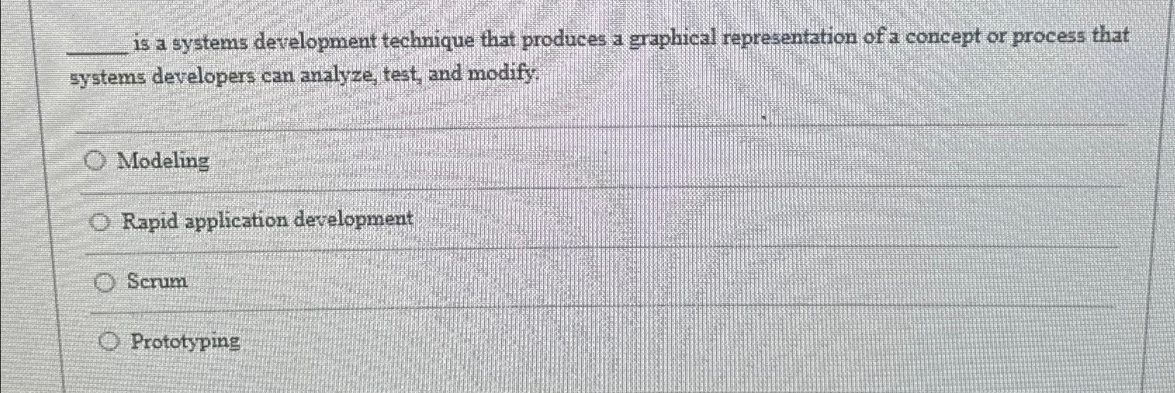  is a systems development technique that produces a graphical representation of