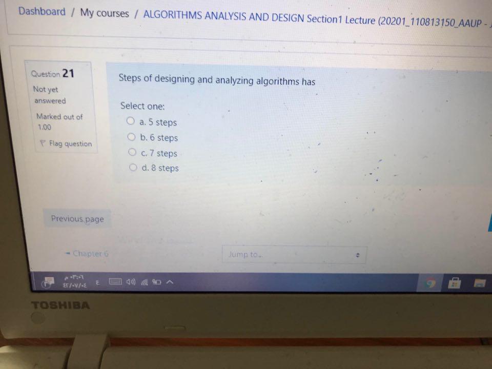  Dashboard / My courses / ALGORITHMS ANALYSIS AND DESIGN Section 1