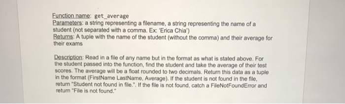 a file to be: FirstName, LastName Test 1: Score Test 2: Score
