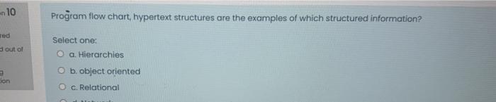  en 10 Program flow chart, hypertext structures are the examples of