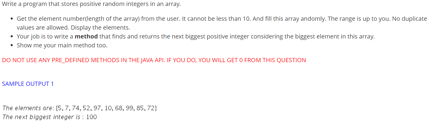  Write a program that stores positive random integers in an array.