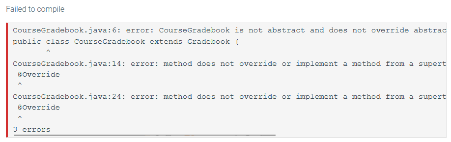 java.util.TreeSet; public class CourseGradebook extends Gradebook { private HashMap> gradebookData; public CourseGradebook()