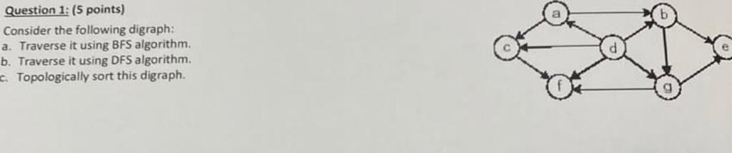 please answer it in details Question 1: (5 points) Consider the