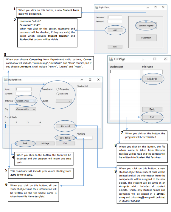  please write java codes. Login Form When you click on this