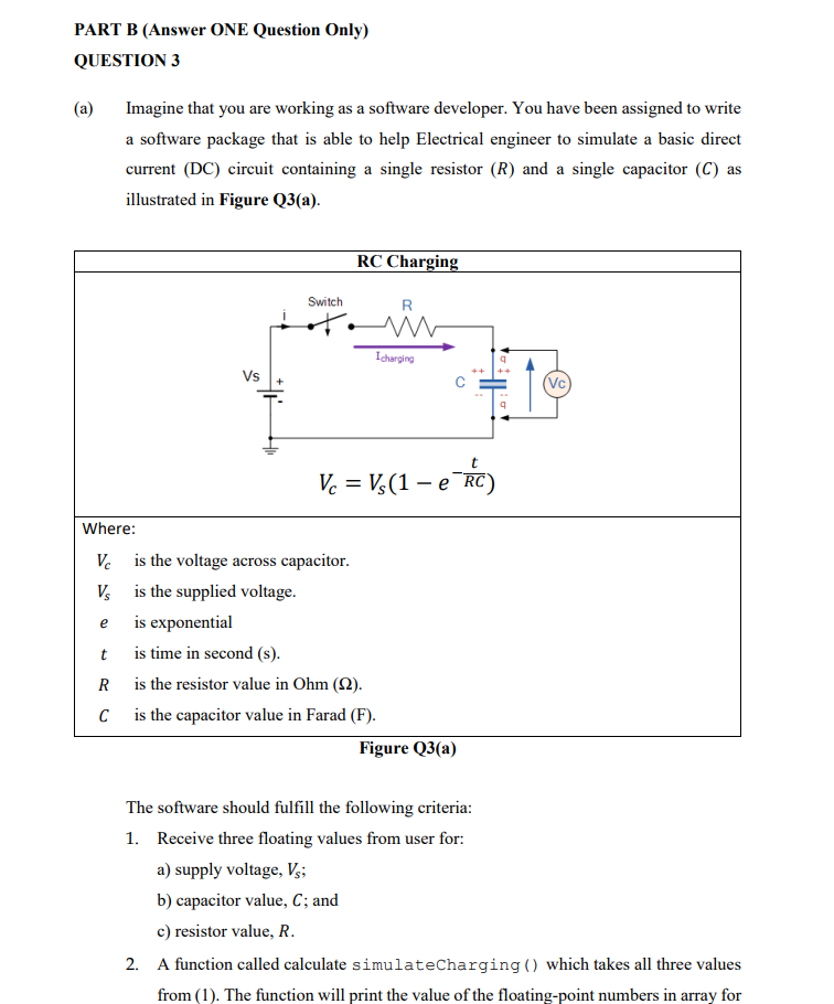  PART B (Answer ONE Question Only) QUESTION 3 (a) Imagine that