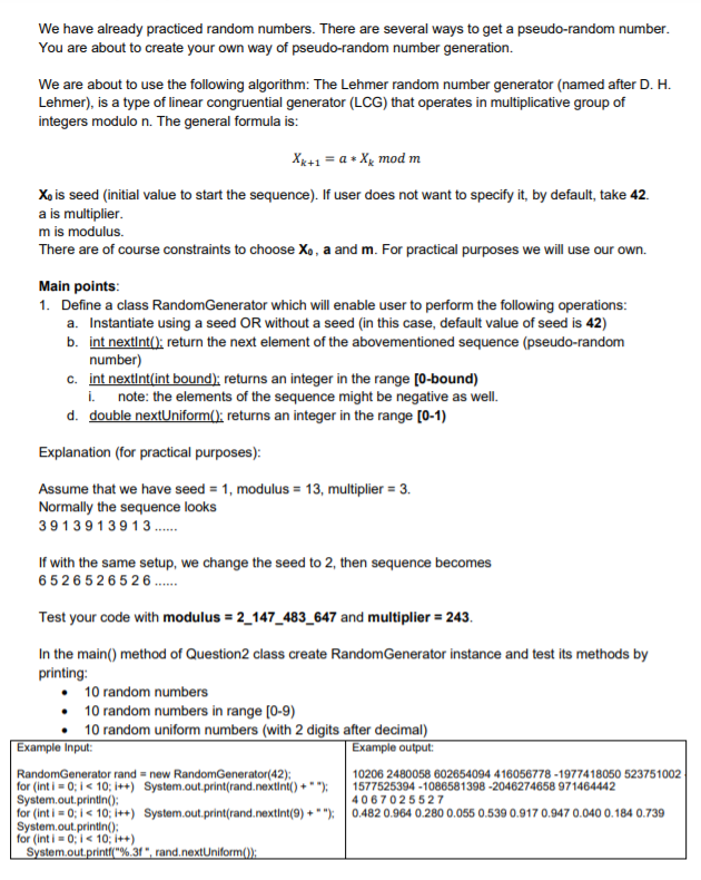  PLEASE SOLVE IT AS SSOON AS POSSIBLE! IN JAVA LANGUAGE We