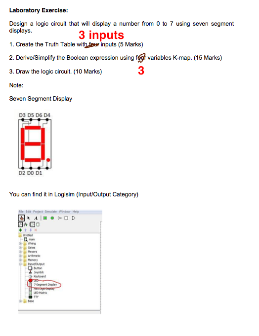 Laboratory Exercise Design a logic circuit that will display a number