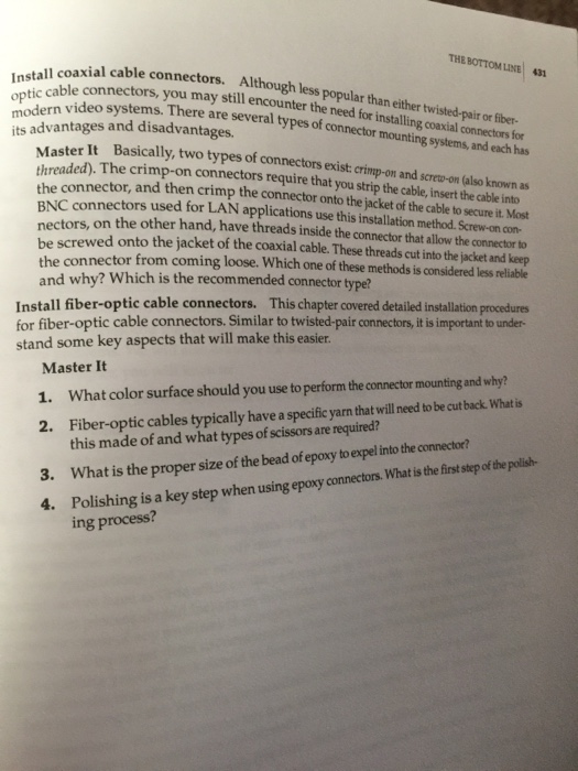  Master it cabling chapter 14 THE BOTTOM LINE LaNE popular than