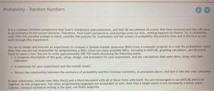  C++ Probability - Random Numbers It is a common Christian perspective
