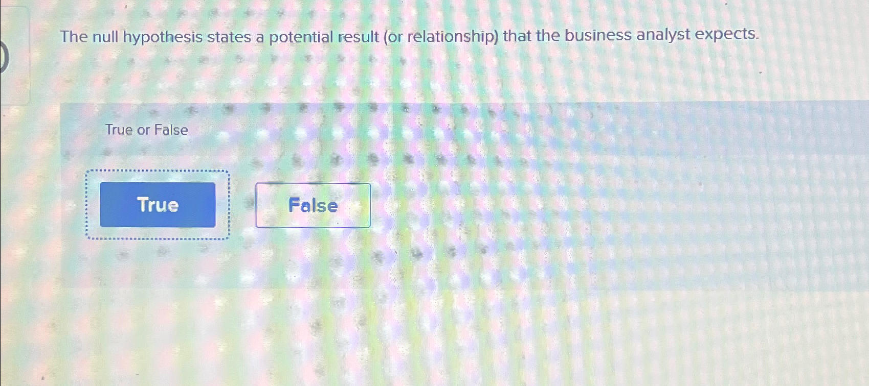  The null hypothesis states a potential result (or relationship) that the
