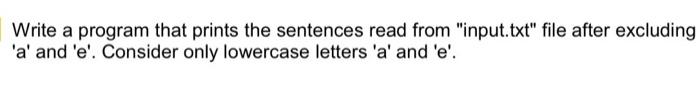 This has to be done in c programming. Write a program that