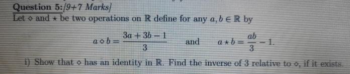  Question 5: |9+7| Marks ||\ Let \\\ ho and t be