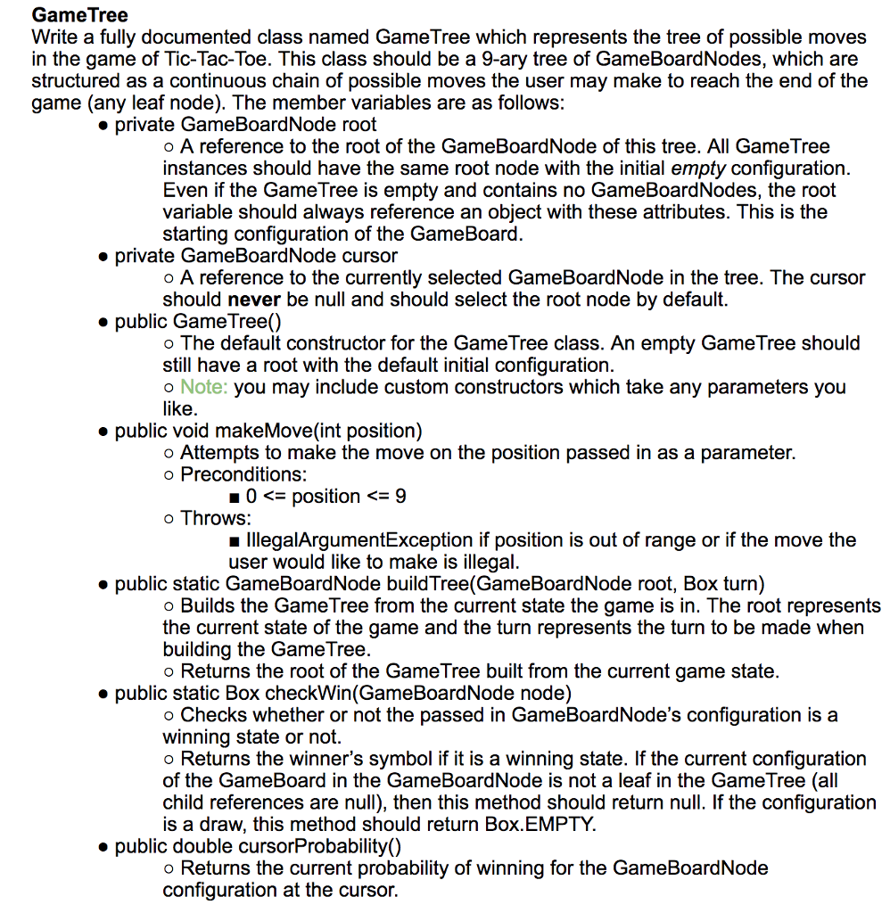 player in a game of Tic Tac Toe. Here's a sample of