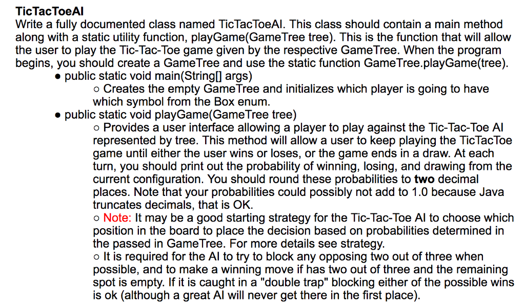 what the output would look like: Here's the class I need help